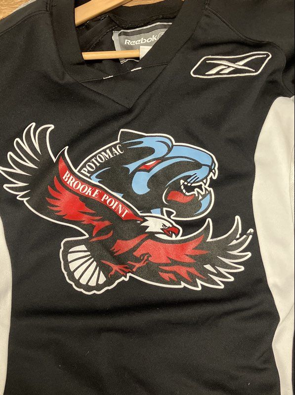 Reebok Hockey Jersey Potomac Brooke Point Adult Large Black White Number 11 CCM