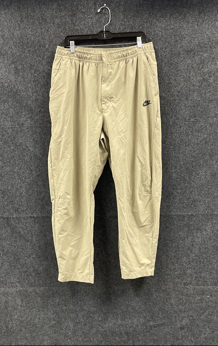 Nike Men's Khaki Tan Tapered Nylon Utility Track Pants Mesh Lined Sz XXL