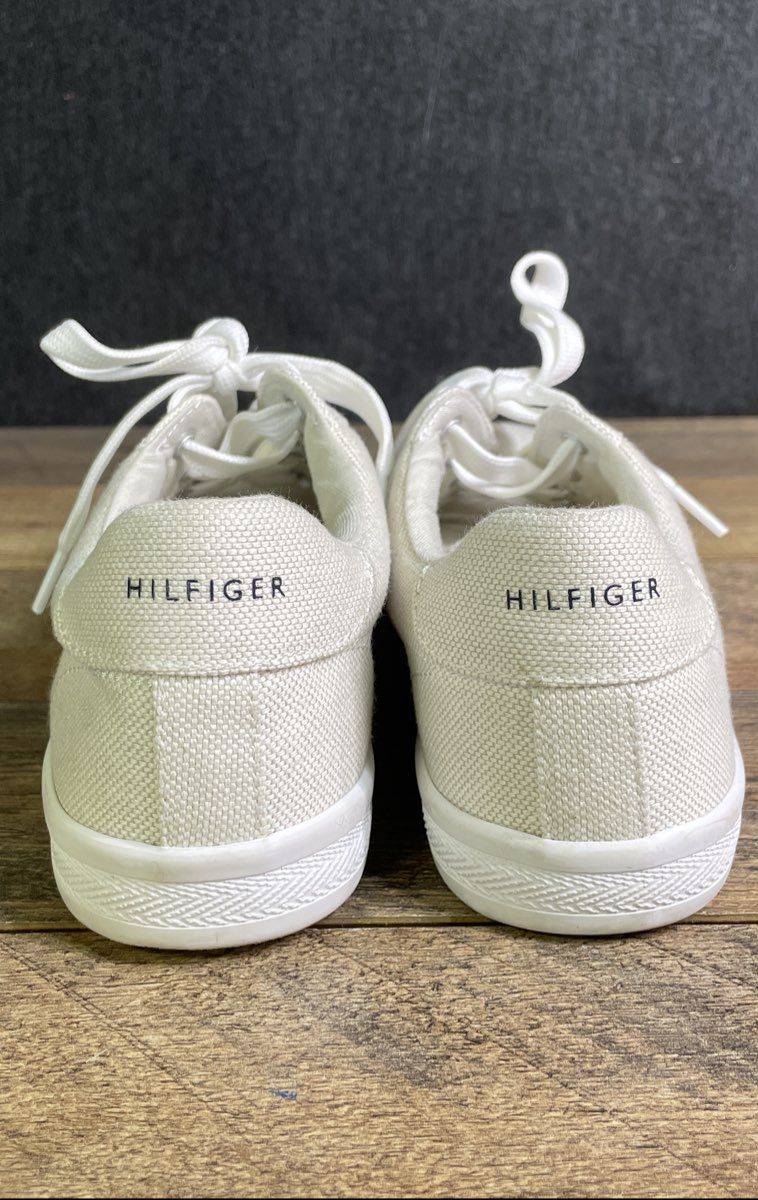 Tommy Hilfiger Twfealee Cream Canvas Low Top Sneakers Women's Size 7.5