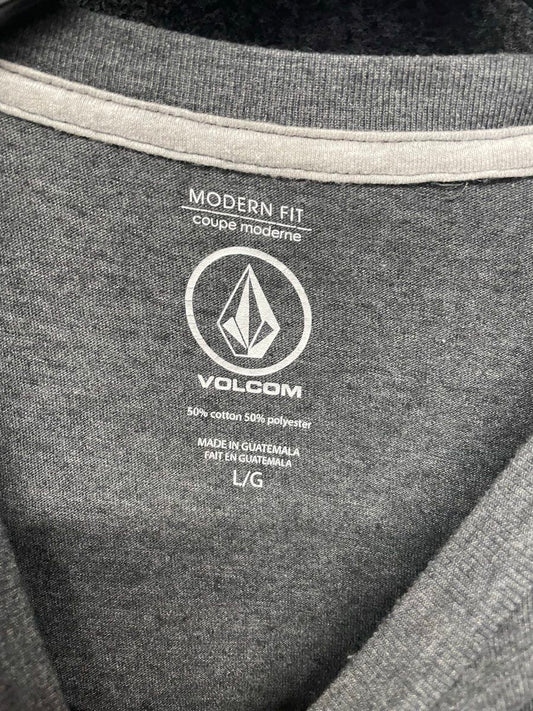 Volcom Men's Heather Grey Modern Fit Botanical Leaf Graphic T-Shirt Size L