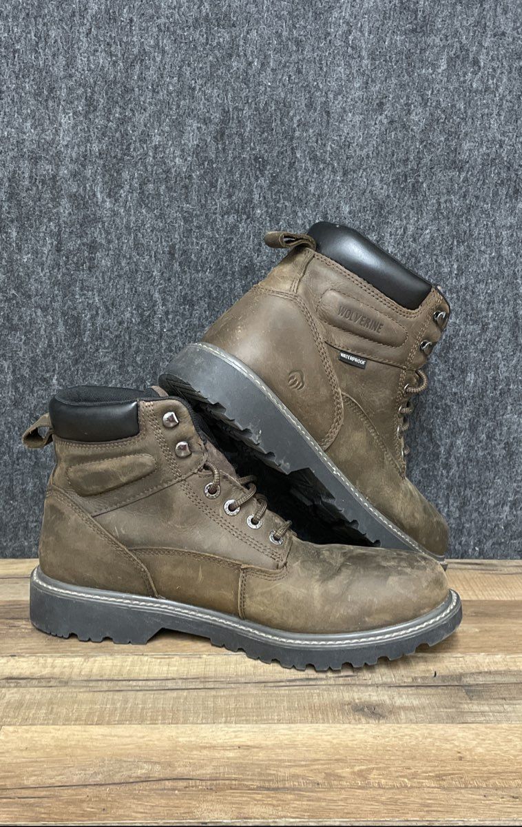 Wolverine Floorhand Waterproof Dark Brown Leather Work Boots Men's Size 11.5