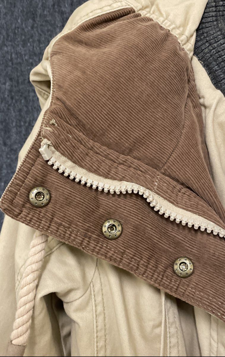 Black Rivet Women's Explorer Coat Khaki Faux Fur Lined Corduroy Hooded XS