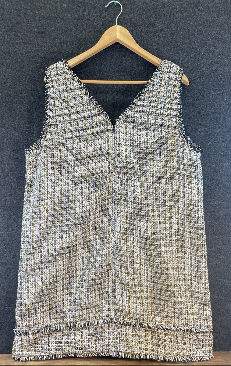 LOFT Women's 2 Piece Tweed Dress & Jacket Set Multicolor Fringed Sz 10 NWT