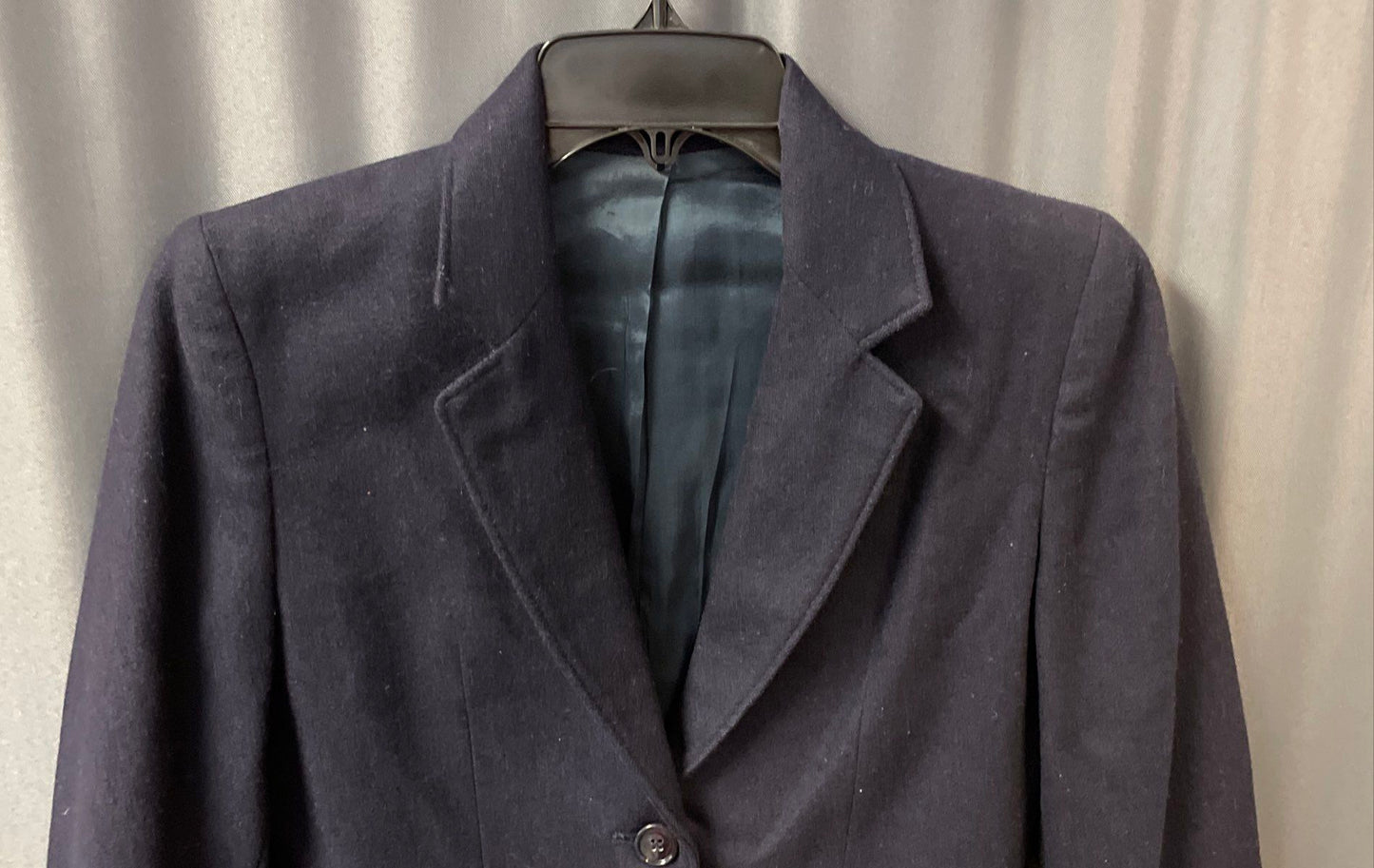 Vintage 90s Cross Country Women's Navy Blue 100% Wool Blazer Jacket Petite 4