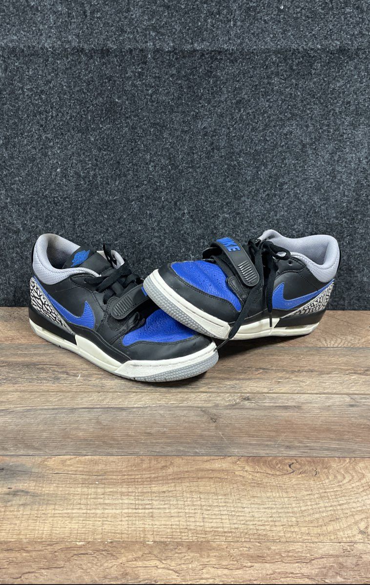Nike Jordan Legacy 312 Low Game Royal Black Elephant Print Sneakers Size 7Y