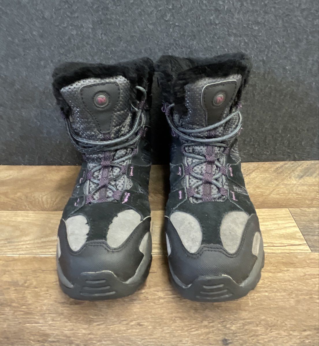 Merrell Aurora 6 Ice+ Waterproof Black Damson Winter Hiking Boots Size 9