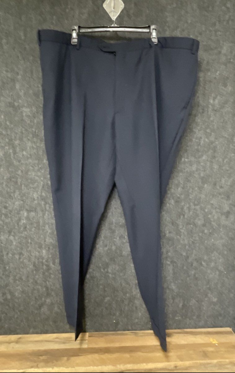 Pronto Uomo Platinum Men's Navy Blue 100% Wool 2-Piece Suit Sz 54 Long 48 Waist