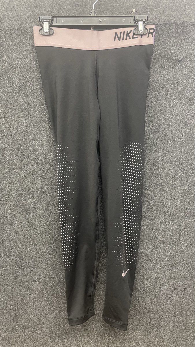 Nike Women's Nike Pro Dri-Fit Leggings Black Iridescent Dot Compression Sz M