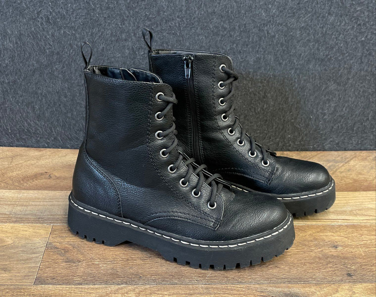 Sincerely Jules Harley Black Platform Combat Boots Women's Size 6.5