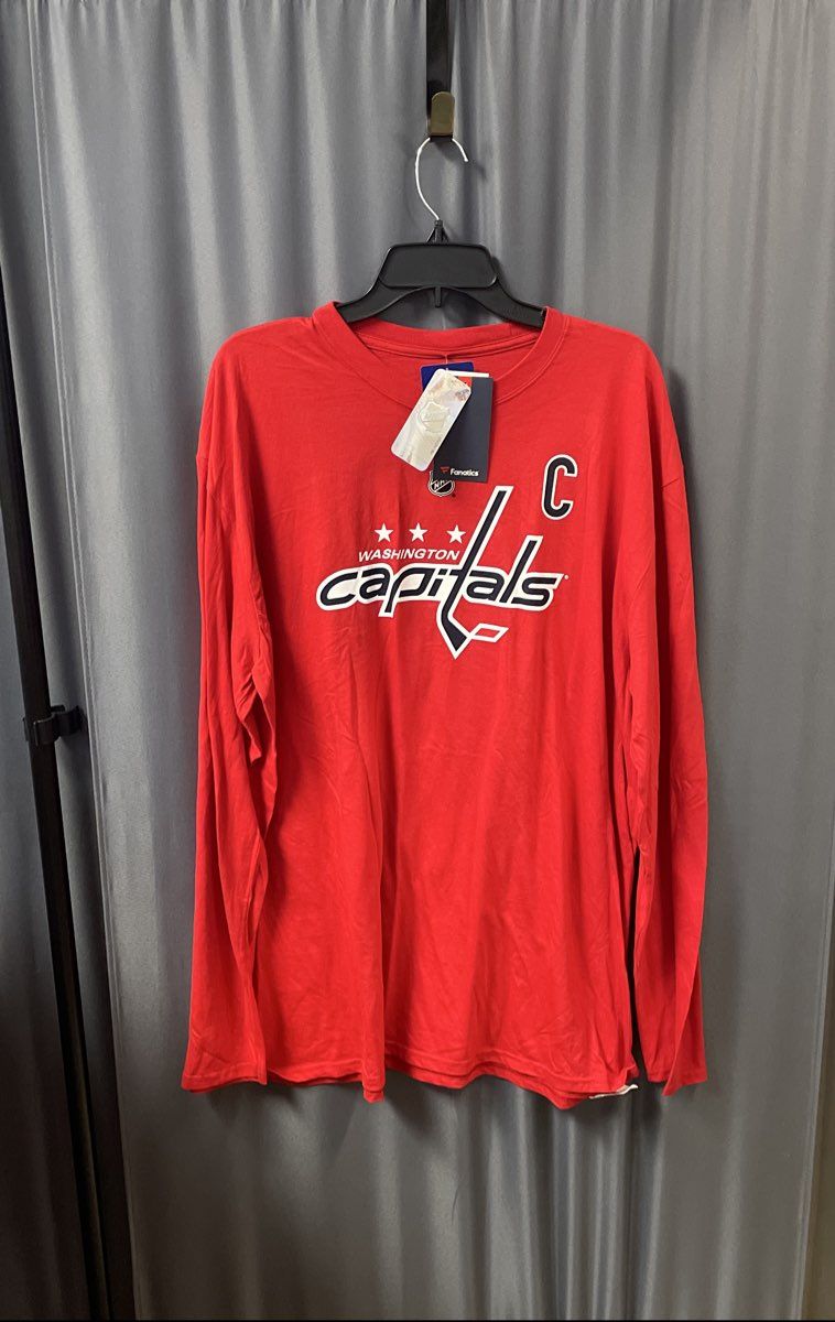 Fanatics Men's Washington Capitals Alex Ovechkin Long Sleeve Tee Red NWT 2XL