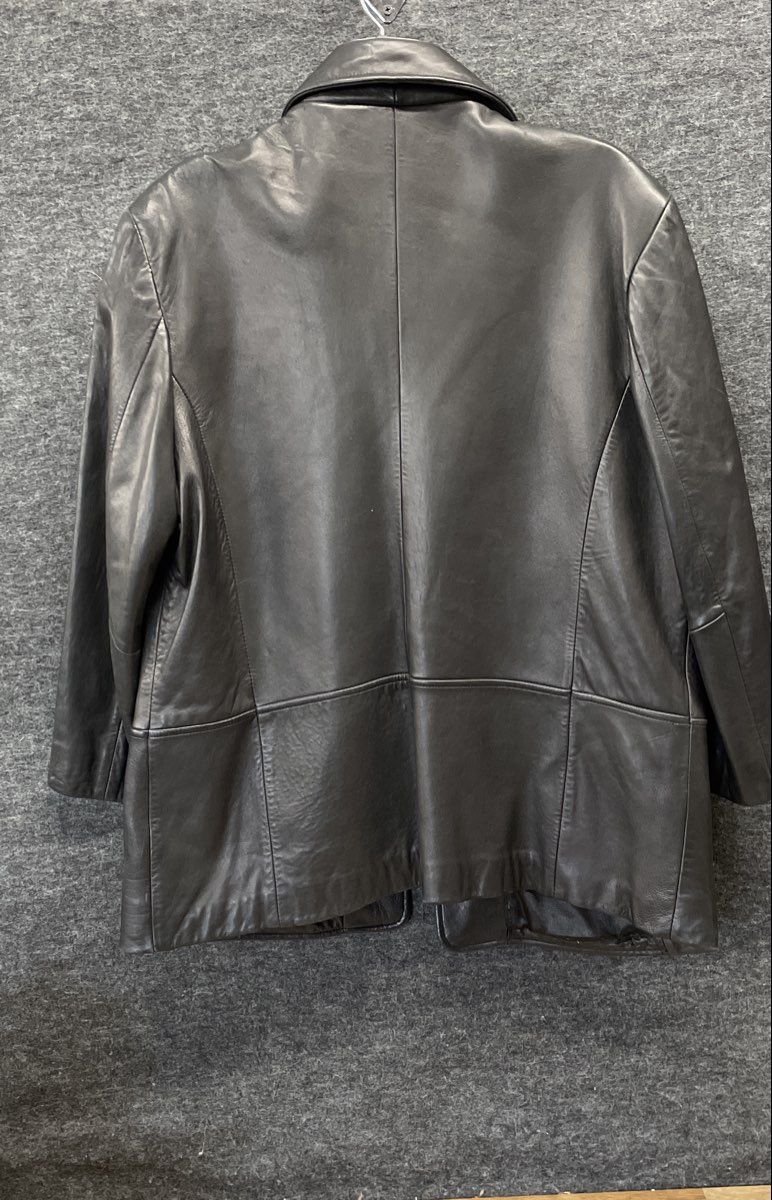 Vintage Sonoma Jean Company Men's Black Lambskin Leather Blazer Jacket Sz L