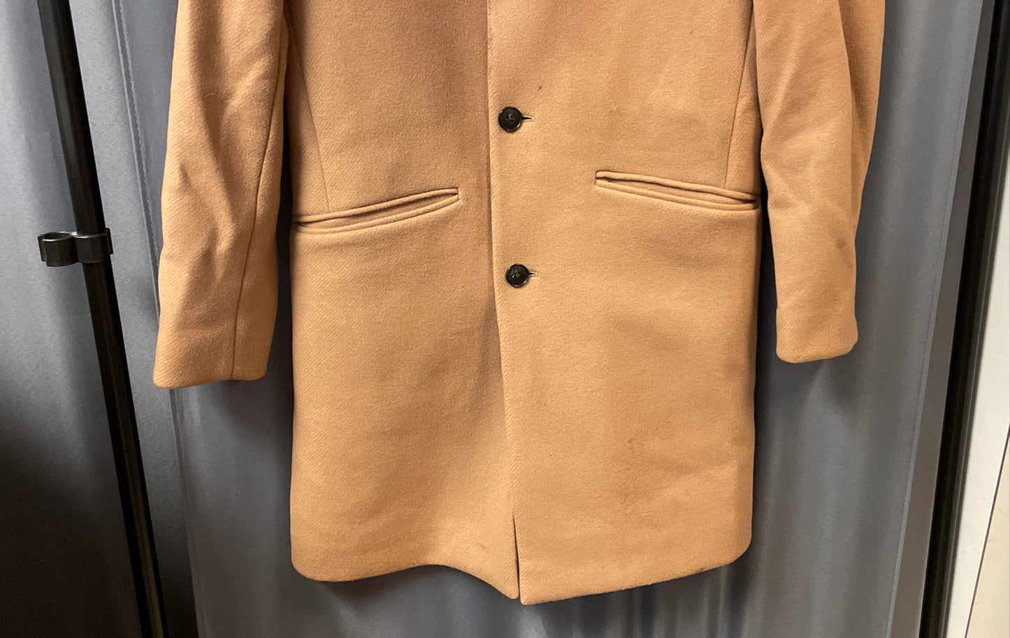 Bonobos Men's Camel Wool Blend 3-Button Topcoat Sz 38R