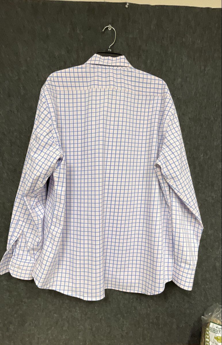 TailorByrd Men's Performance Button Down Shirt Blue Pink Check Gingham Sz XL