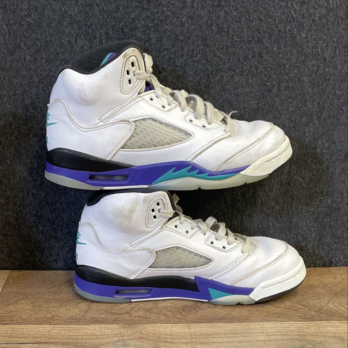 Nike Air Jordan 5 Retro Grape White New Emerald Basketball Shoes Size 10