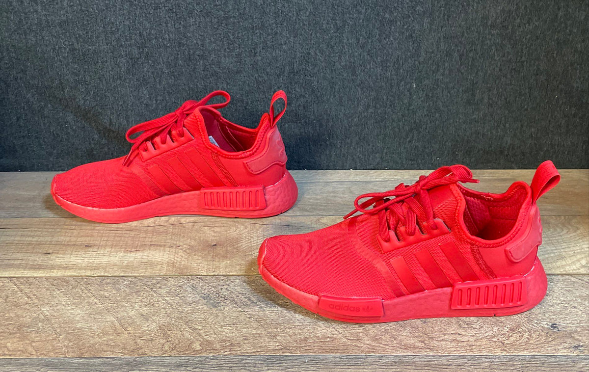 Adidas NMD R1 Triple Red Monochromatic Lifestyle Sneakers Size 7.5