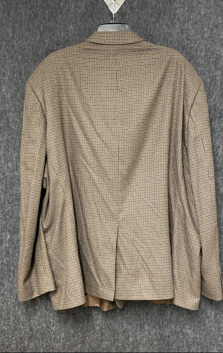 Lauren Ralph Lauren Men's Blazer Brown Houndstooth Stretch Sport Coat Sz 56R