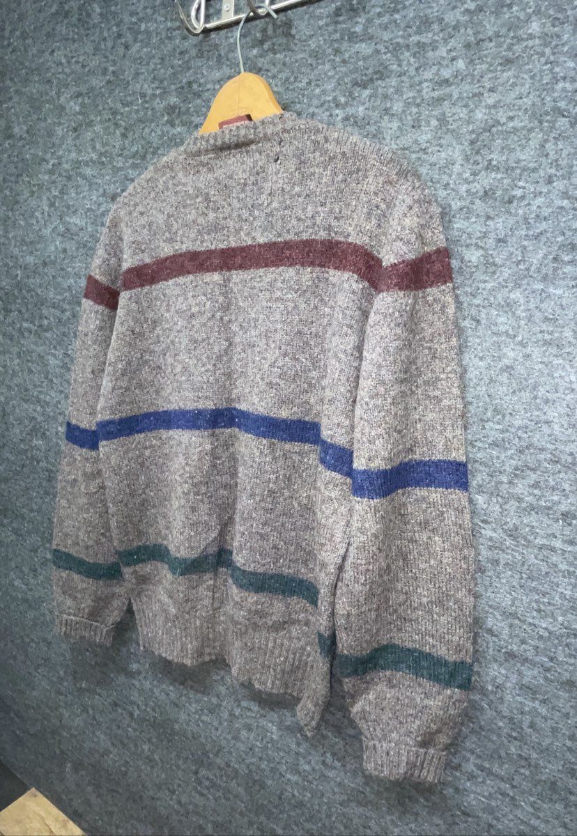 Vintage 90s Chaps Ralph Lauren Men's Brown Shetland Wool Argyle Sweater Sz L