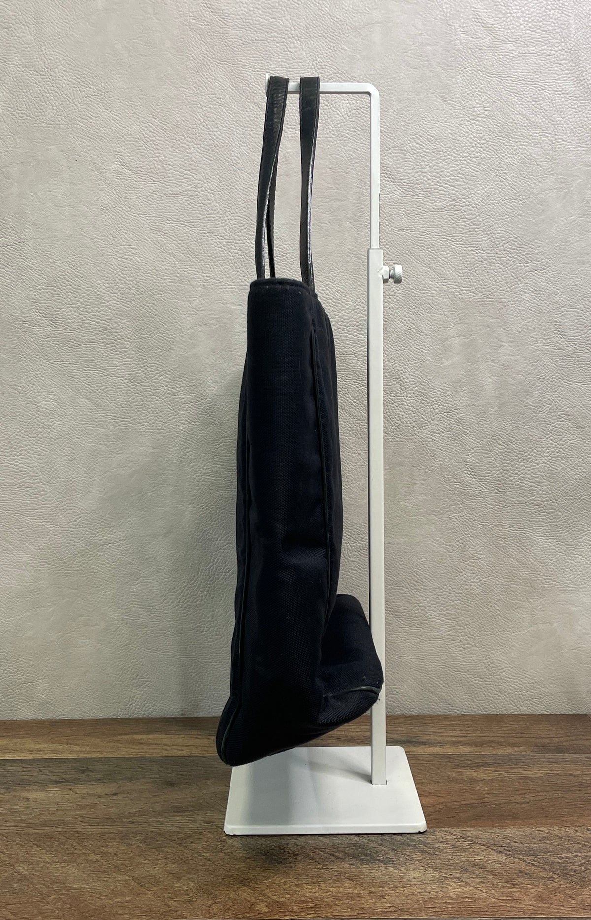 Kate Spade New York Black Canvas Leather Trim Tote Bag Medium Silver Feet