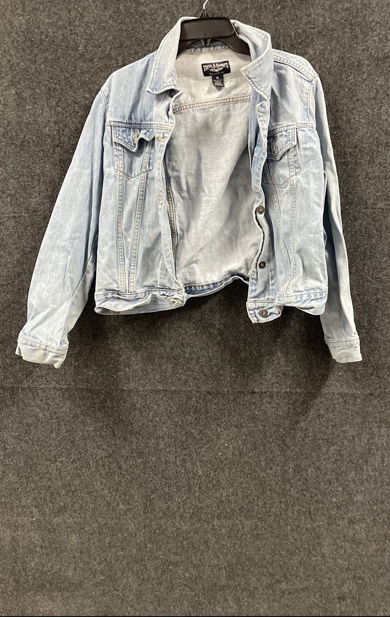 Vintage Y2K Steve & Barry's Men's Jean Jacket Light Wash Blue Trucker XL