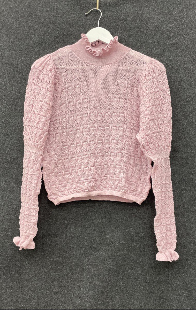 White House Black Market Women's Mauve Stitchy Cropped Pullover Sweater NWT S