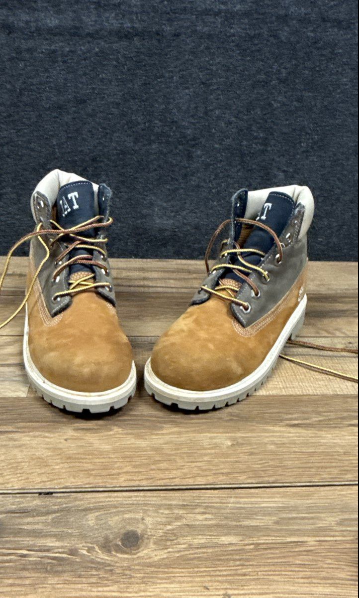 Timberland 6-Inch Premium Multi-Tone Grey Wheat Waterproof Boots Size 1.5M