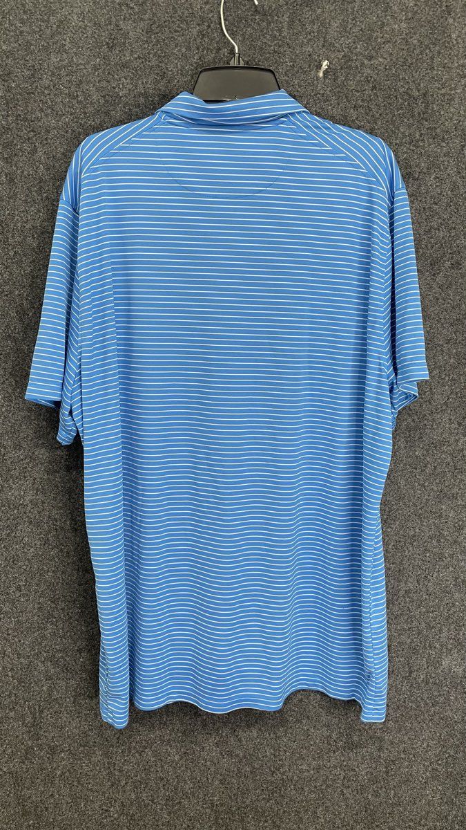 Nike Men's Blue White Striped Dri-FIT Golf Polo Shirt Short Sleeve Sz XXL