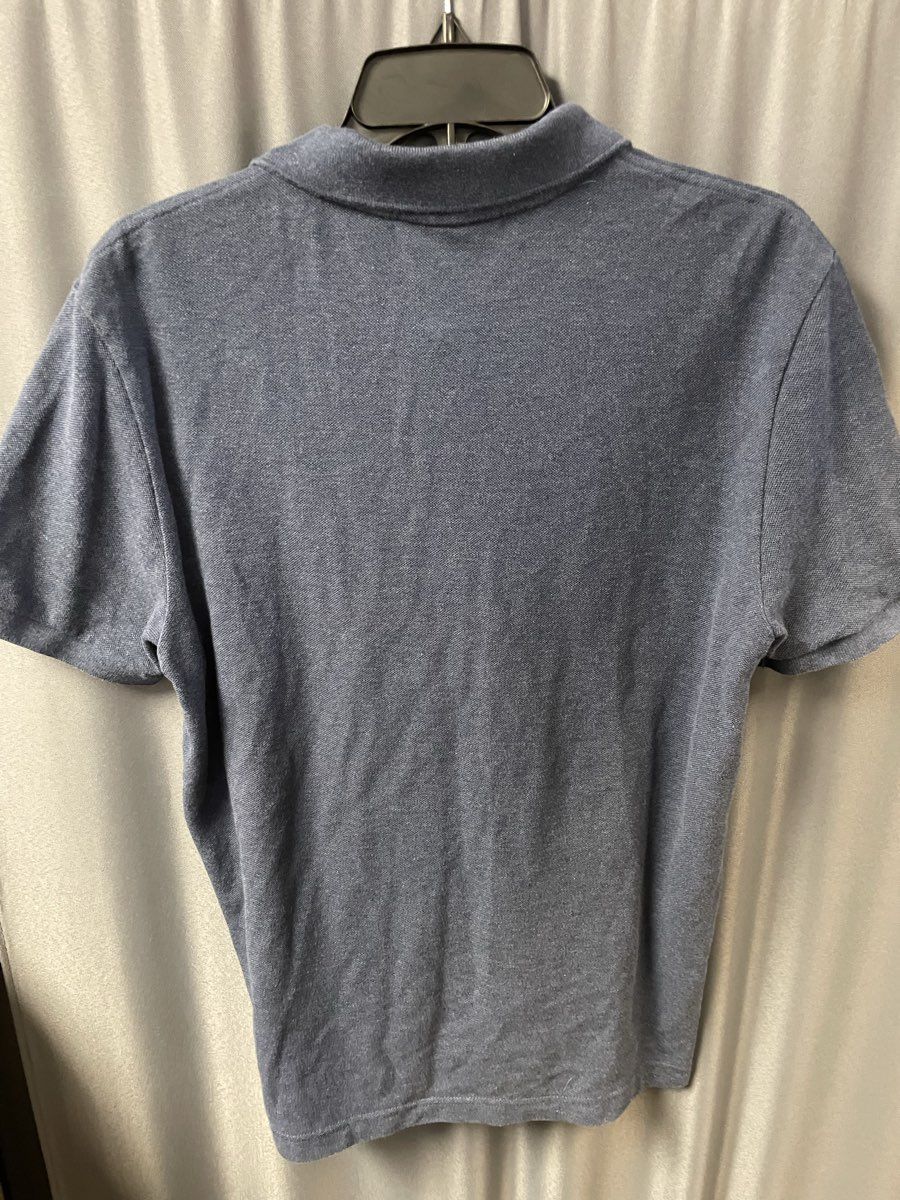 Lacoste Men's Blue Slim Fit Short Sleeve Pique Cotton Polo Shirt Sz L