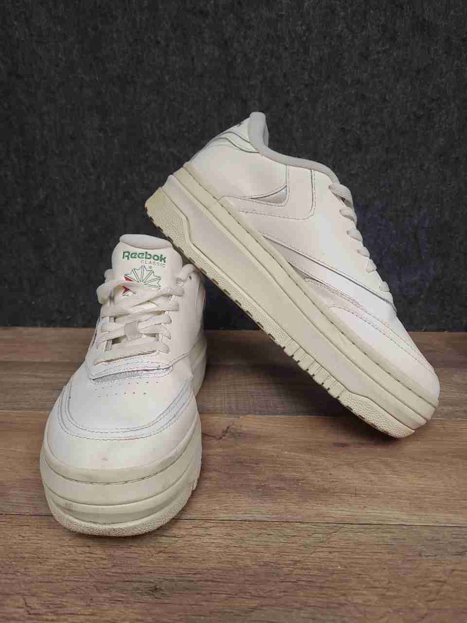 Reebok Club C Extra Chalk White Leather Platform Sneakers Women's Size 9