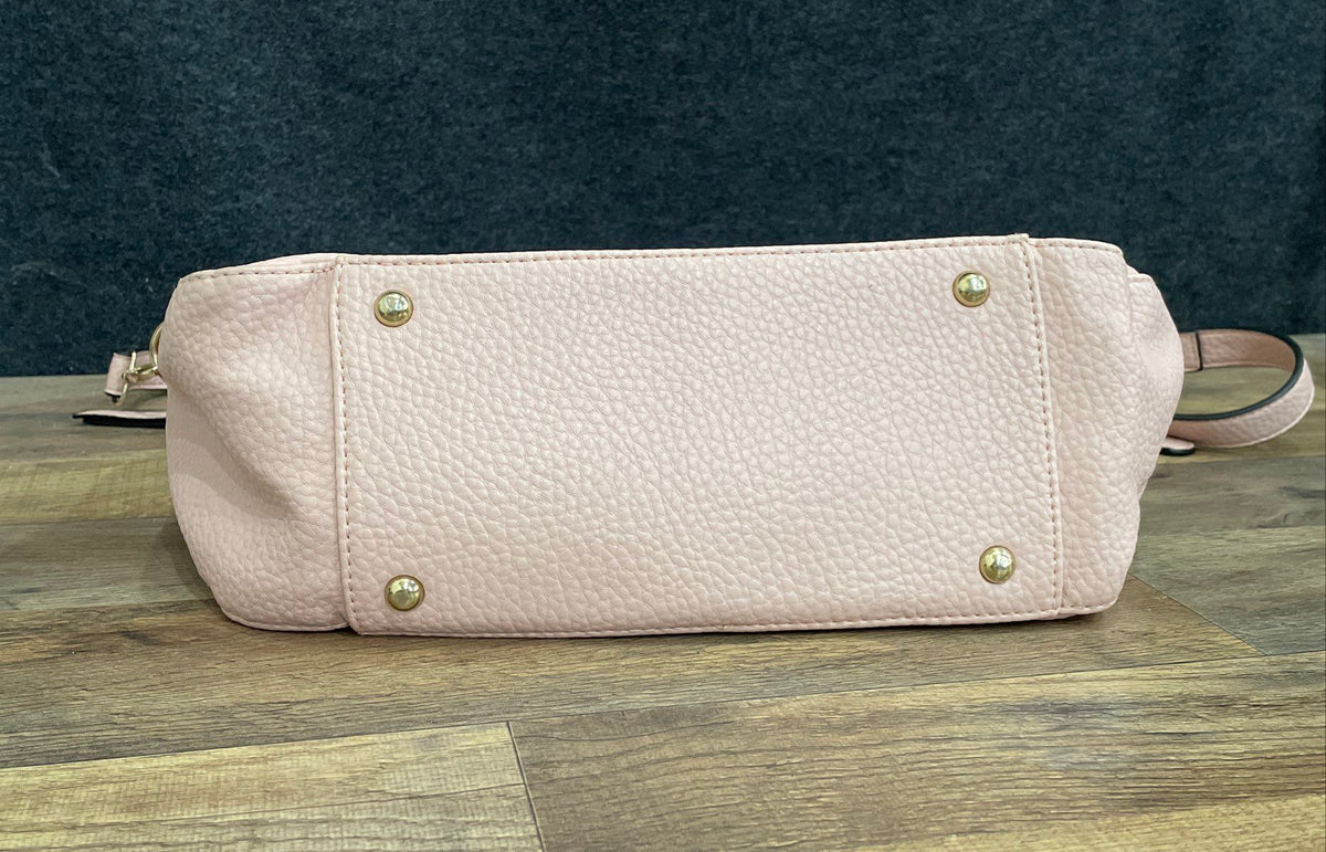 Urban Expressions Pink Leather Satchel Handbag Gold Hardware Crossbody Bag
