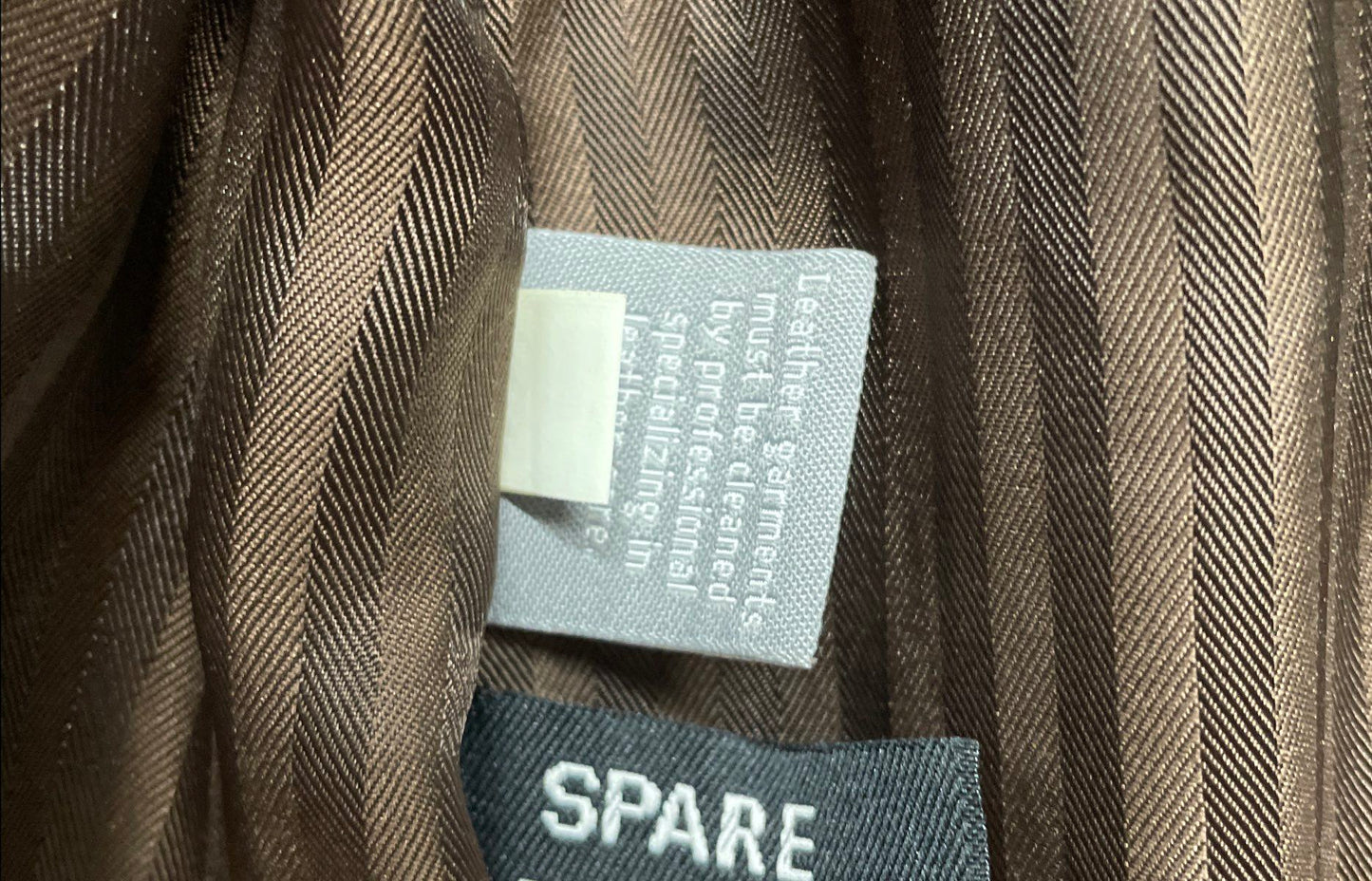 Apt. 9 Men's Brown Genuine Leather 3-Button Blazer Jacket Striped Lining Sz 46R