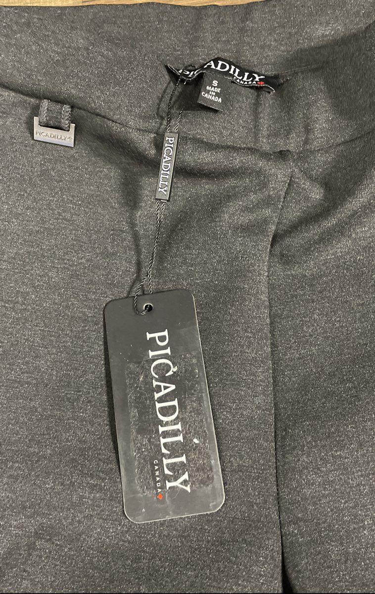 Picadilly Women's Charcoal Gray Straight Leg Stretch Pants Size S NWT