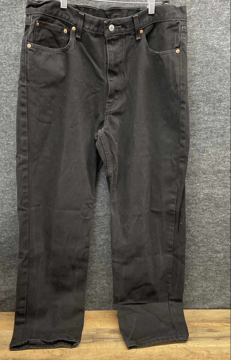 Levi's Men's 550 Relaxed Fit Black Denim Tapered Leg Jeans Sz 38x32