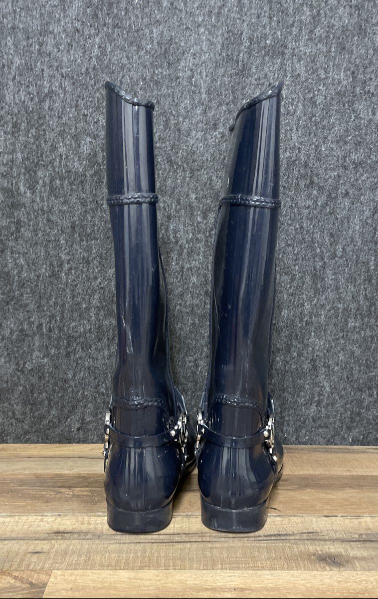 Michael Michael Kors Fulton Harness Navy Women's Rain Boots Size 6