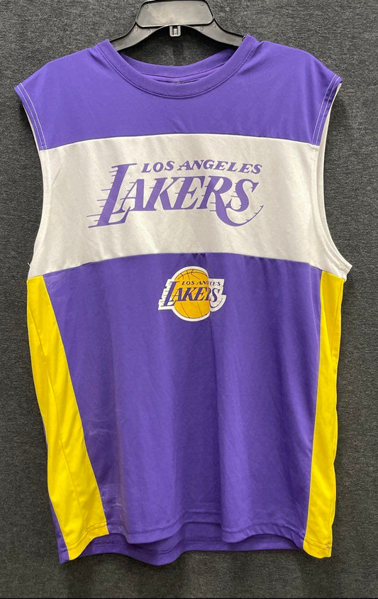 Los Angeles Lakers NBA Sleeveless Basketball Jersey Purple White Yellow Sz XL