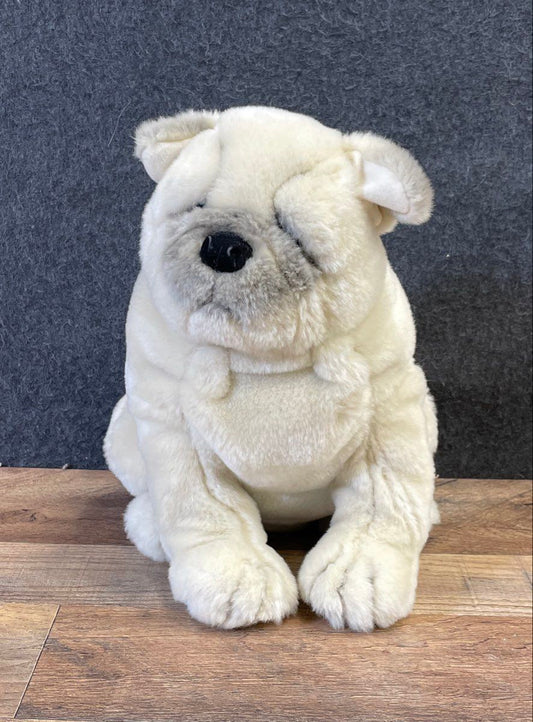 Vintage Dakin Low Rankin Friends Plush White Bulldog Pug Dog Stuffed Animal