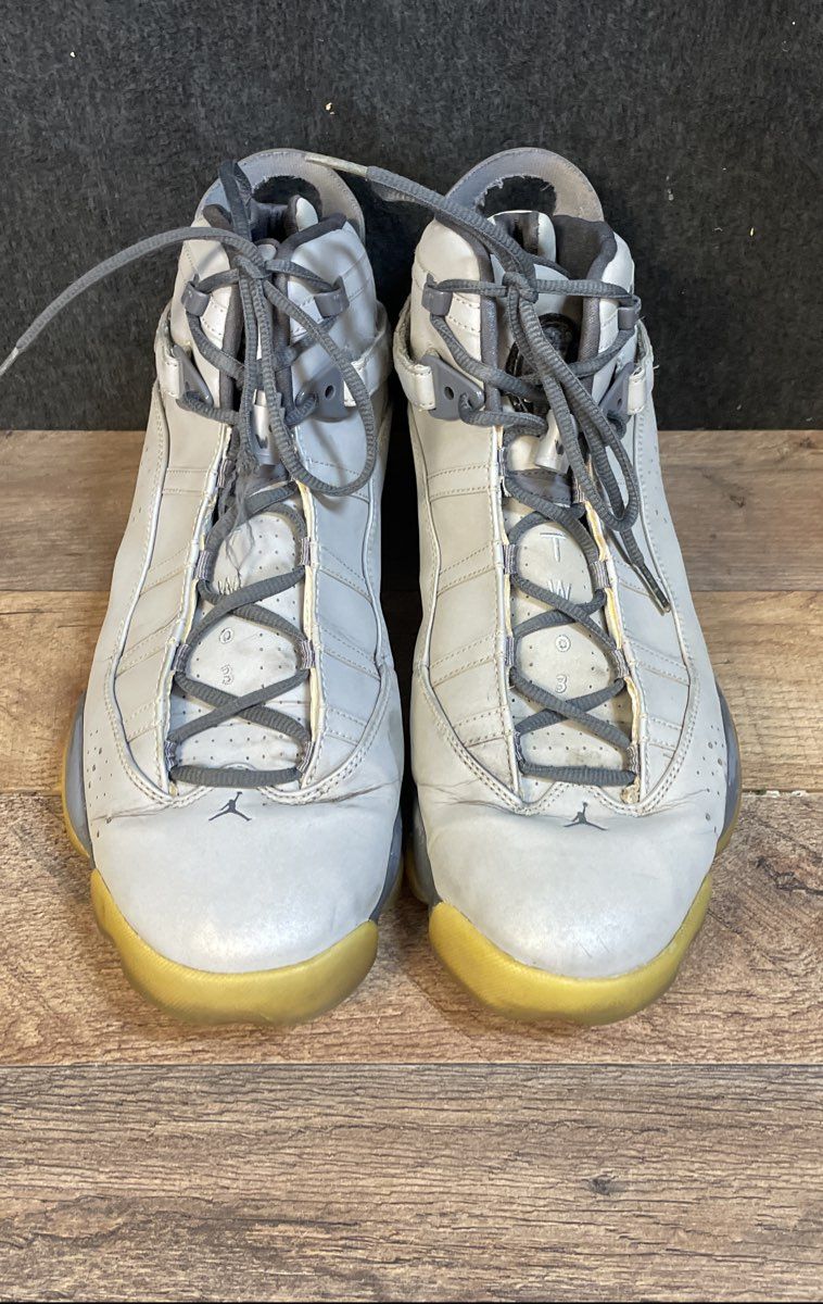 Nike Air Jordan 6 Rings Gray Yellow High Top Basketball Shoes Size 12
