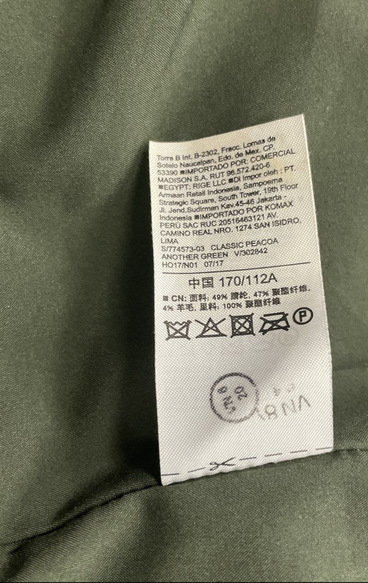 Old Navy Women's Classic Peacoat Green Double Breasted Wool Blend Sz XL