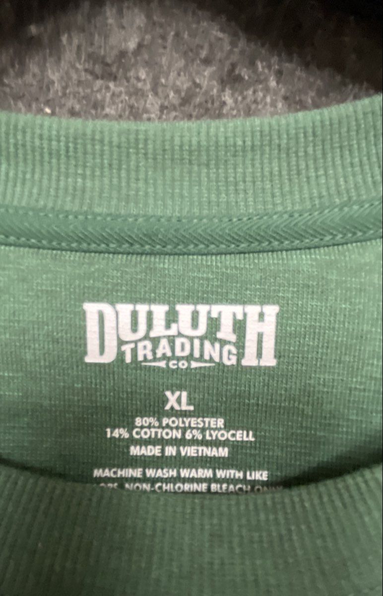 Duluth Trading Co Men's Green Heathered Long Sleeve Crew Neck Sweatshirt Sz XL
