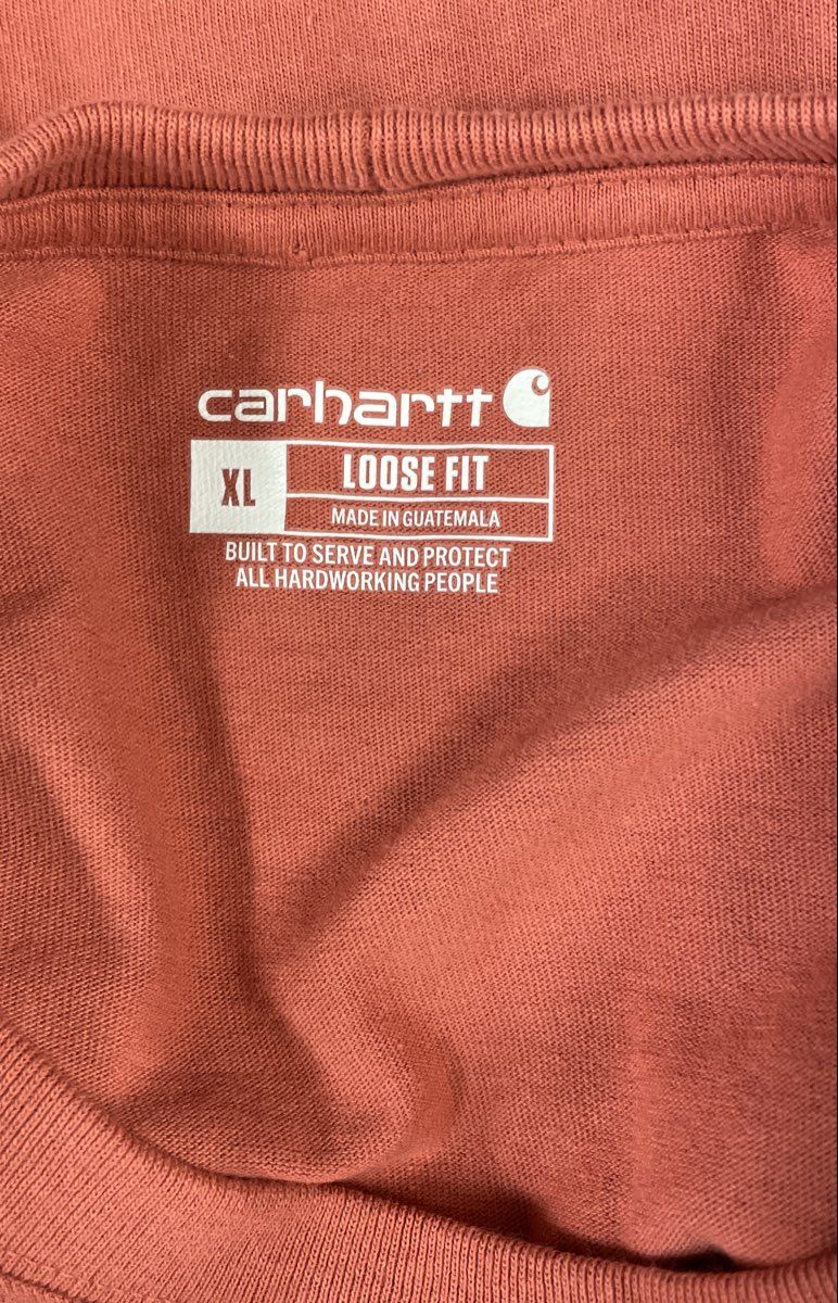 Carhartt Men's K87 Heavyweight Short Sleeve Pocket T-Shirt Coral Sz XL