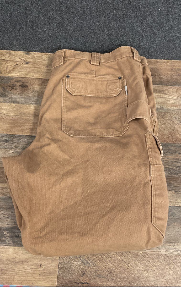 Duluth Trading Co Men's Brown Fire Hose Cotton Relaxed Fit Cargo Pants Sz 48x34