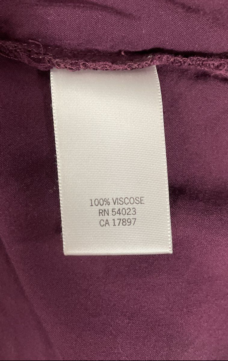 Banana Republic Women's Burgundy Viscose Short Sleeve Pocket Dress Sz S