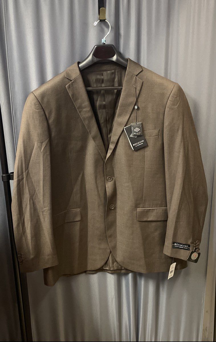 Bocaccio Uomo Men's Brown Paris Suit Coat Blazer Stretch Sz 50L NWT