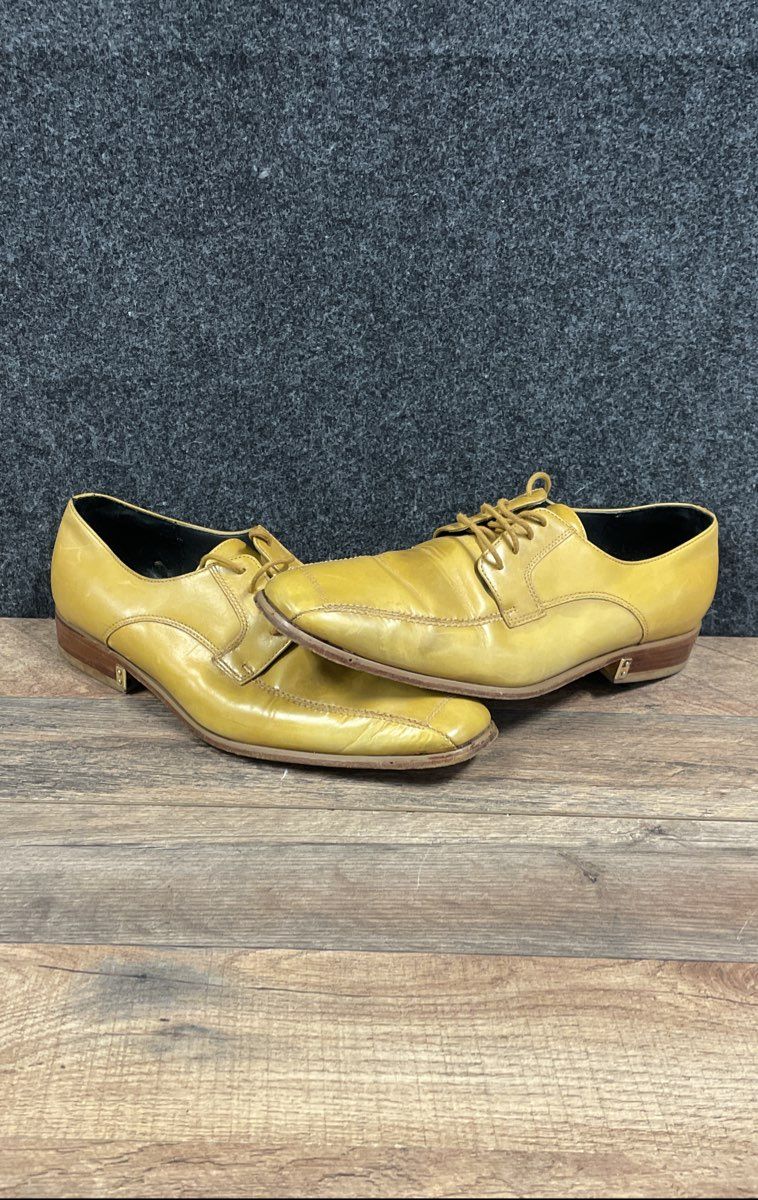 Giorgio Brutini Yellow Leather Bicycle Toe Derby Dress Shoes Men's Size 9M