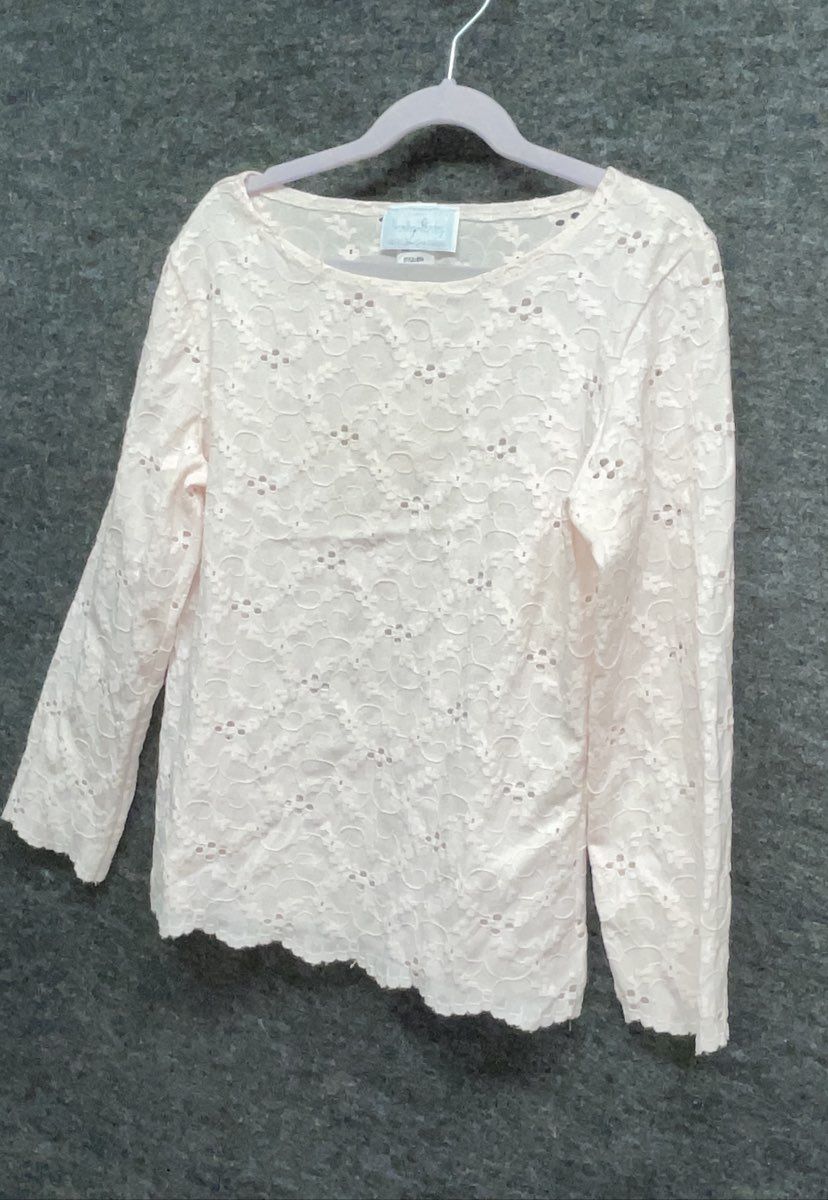 Hanky Panky Women's Signature Lace Long Sleeve Top Pink Vintage 90s Y2K Sz S