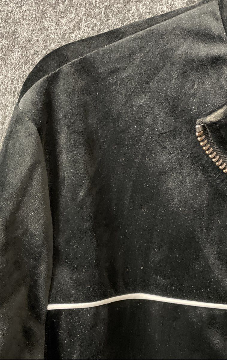 Forever 21 Men's Black Velour Full Zip Stripe Track Jacket Size M
