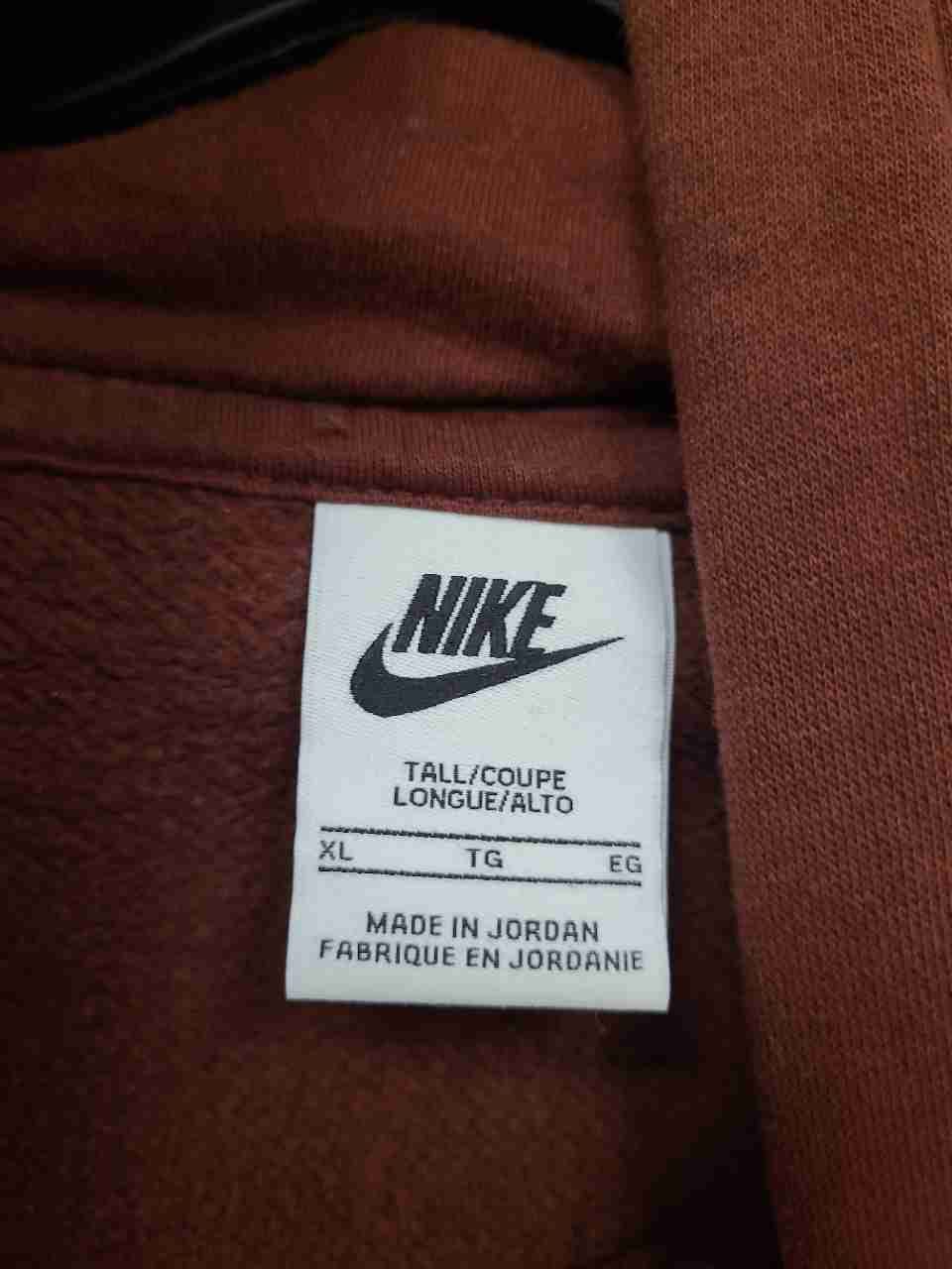 Nike Men's Pullover Hoodie Rust Brown Club Fleece Embroidered Logo Sz XL Tall