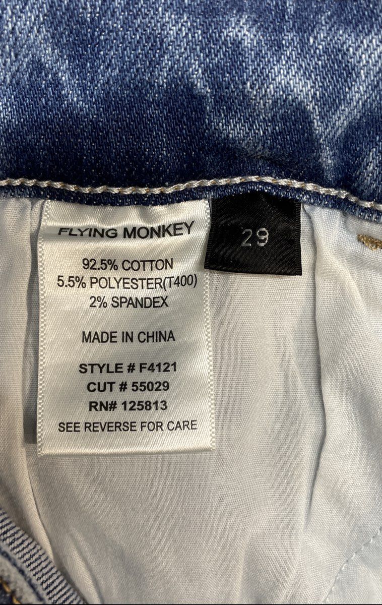 Flying Monkey Women's Mid Rise Cuffed Slim Straight Jeans Blue Sz 29 NWT
