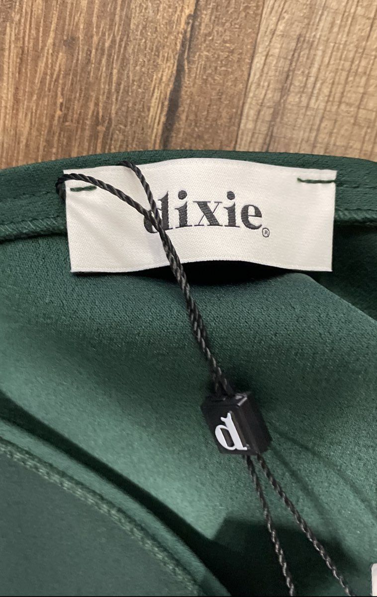 Dixie Women's Dark Green Verdone V-Neck Long Sleeve Blouse Size S NWT