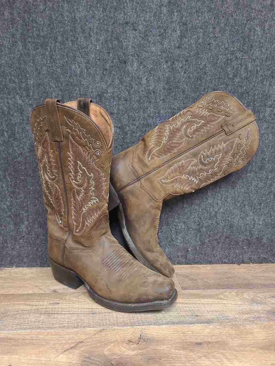Dan Post DP3359 Brown Leather Western Cowboy Boots Men's Size 7D