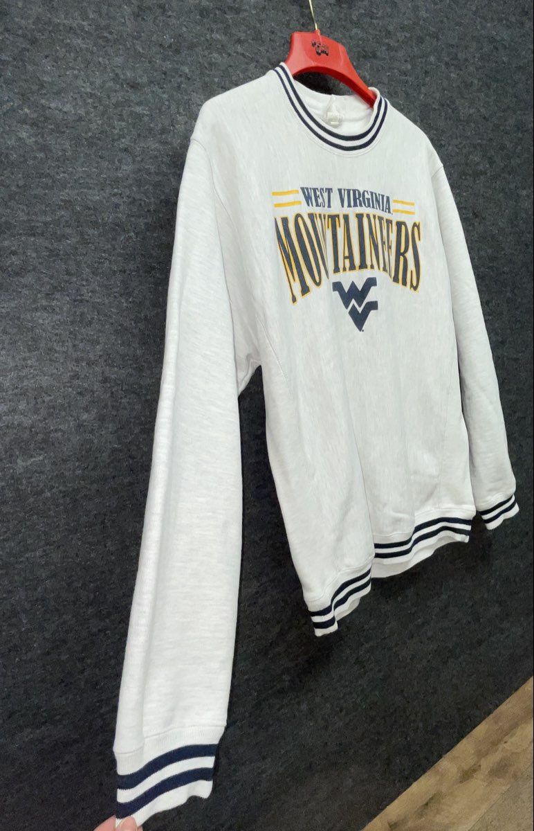 Champion Men's WV Mountaineers Reverse Weave Gray Sweatshirt Size L